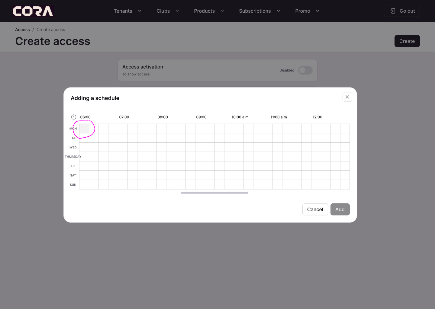 CORA Access Control — turnstile verification and locker management