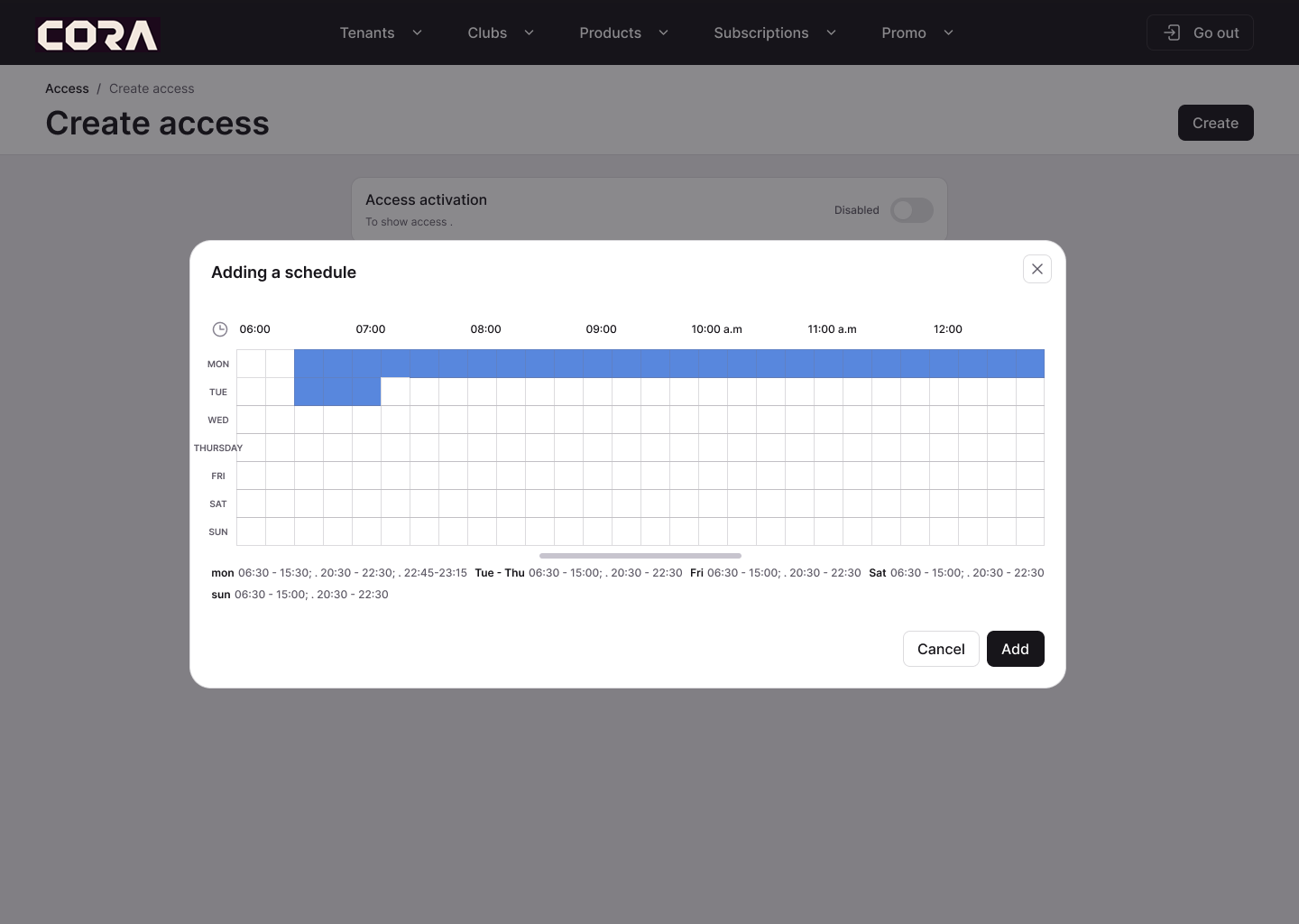 CORA Self-service Kiosk — automated checkout and access control