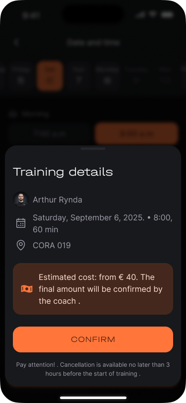 CORA Coach Finder — secure deal closure and payment